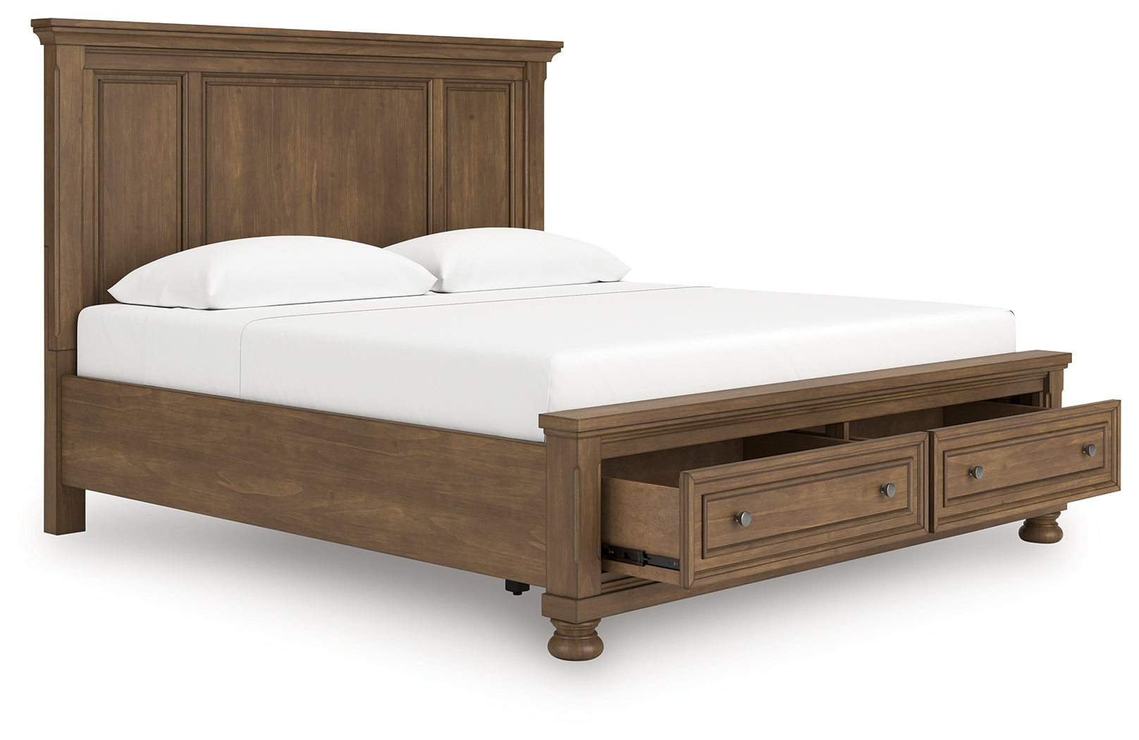 Prime Furniture - Ashley Furniture - Feddinger Bedroom - King Panel Storage Bed / Medium Brown - PCB779B12
