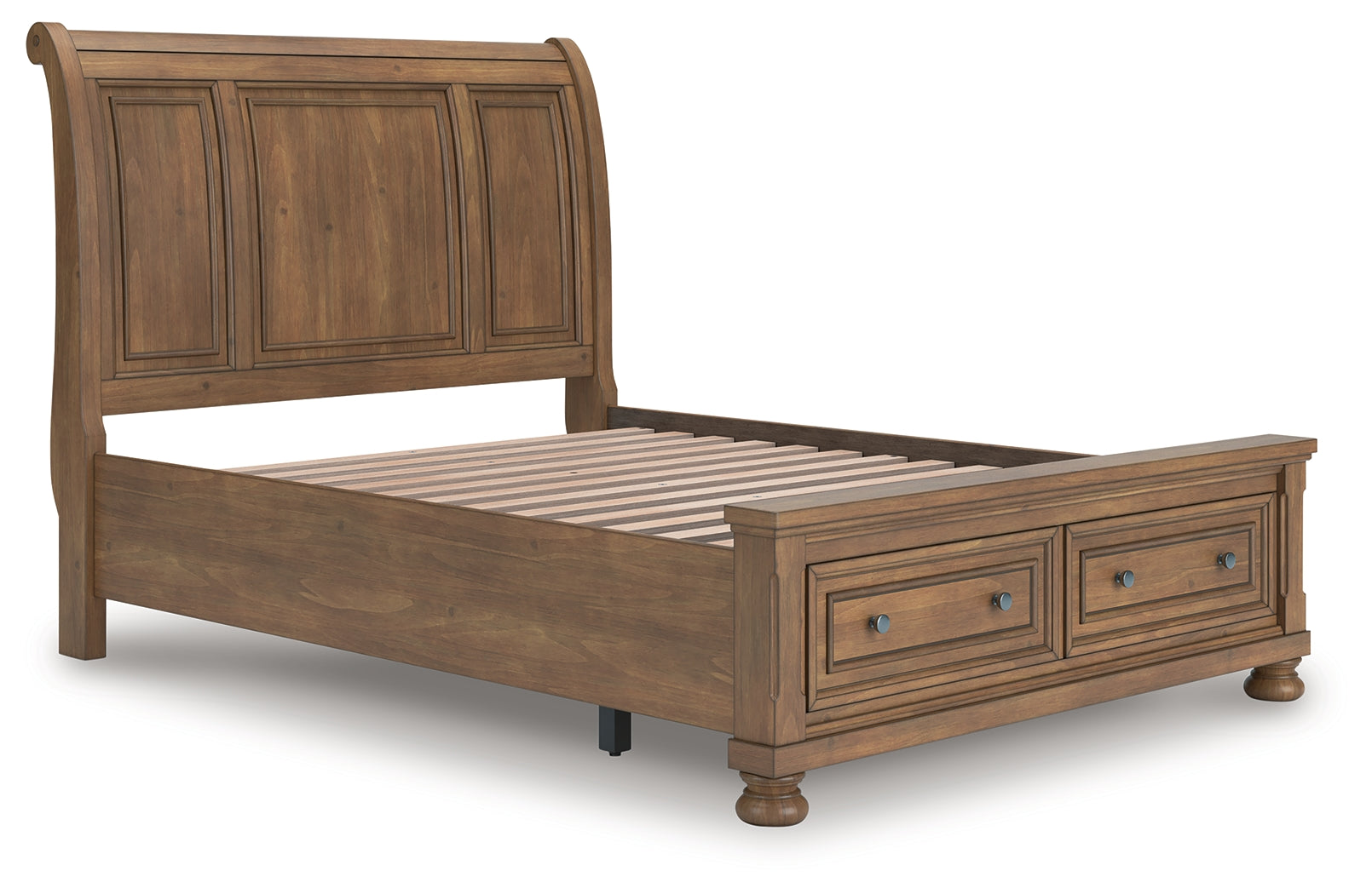 Prime Furniture - Ashley Furniture - Feddinger Bedroom - Queen Storage Sleigh Bed / Medium Brown - PCB779B4