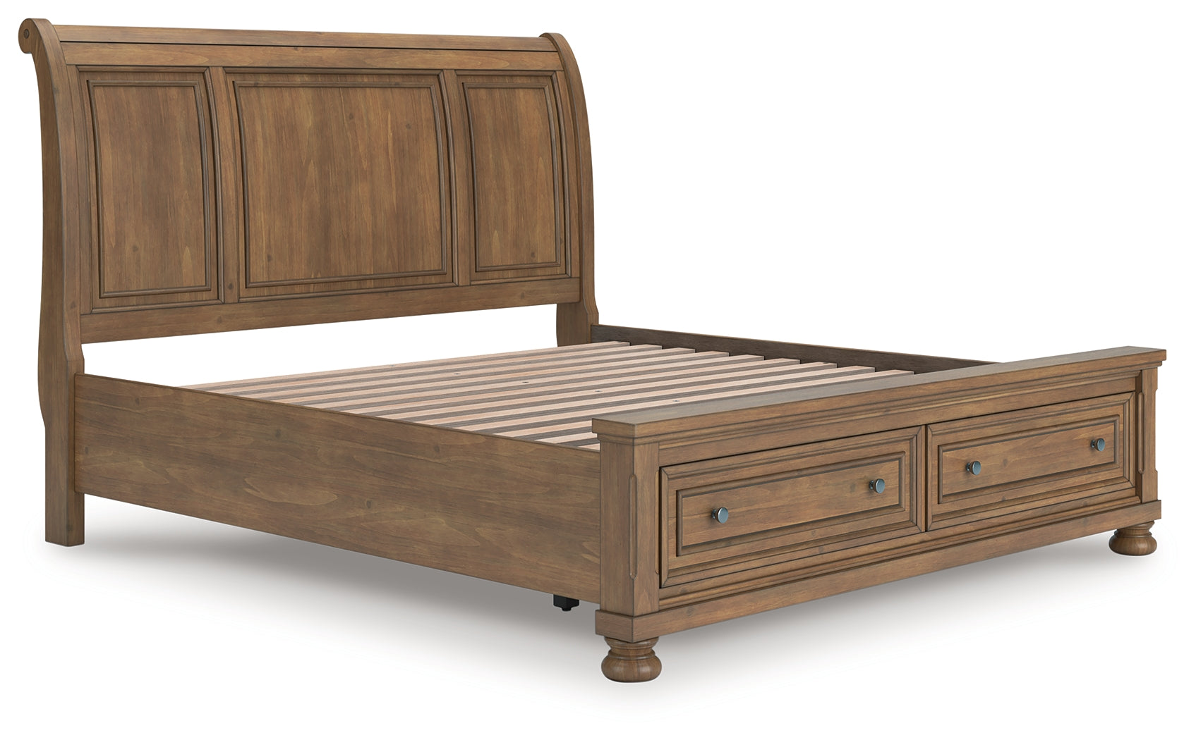 Prime Furniture - Ashley Furniture - Feddinger Bedroom - King Storage Sleigh Bed / Medium Brown - PCB779B8