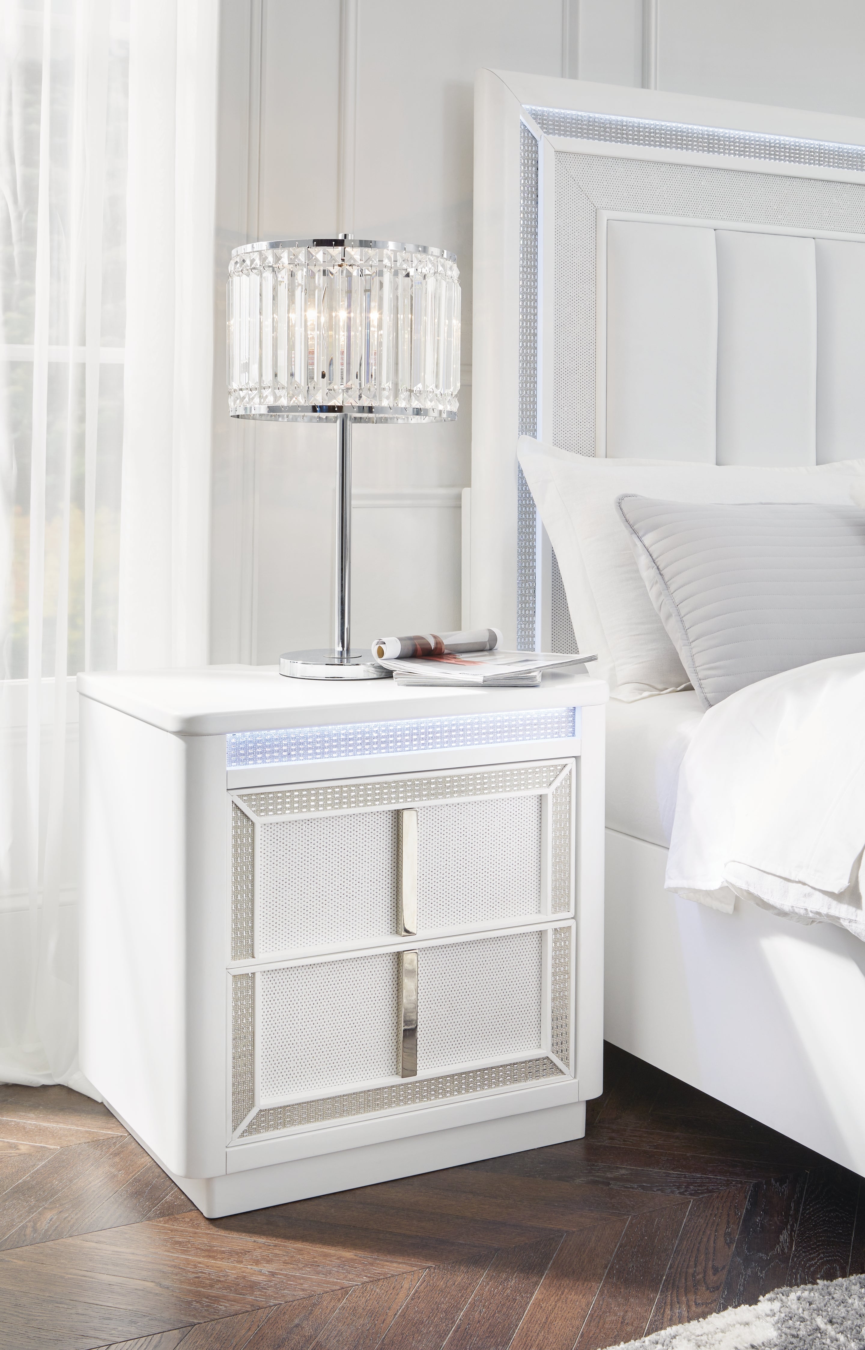 Prime Furniture - Ashley Furniture - Chalanna Bedroom - Two Drawer Night Stand / White - B822-92