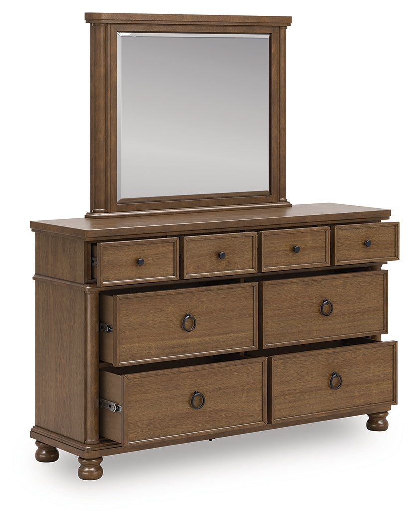 Prime Furniture - Ashley Furniture - Rowlenstown Bedroom - Dresser and Mirror / Brown - PCB824B1