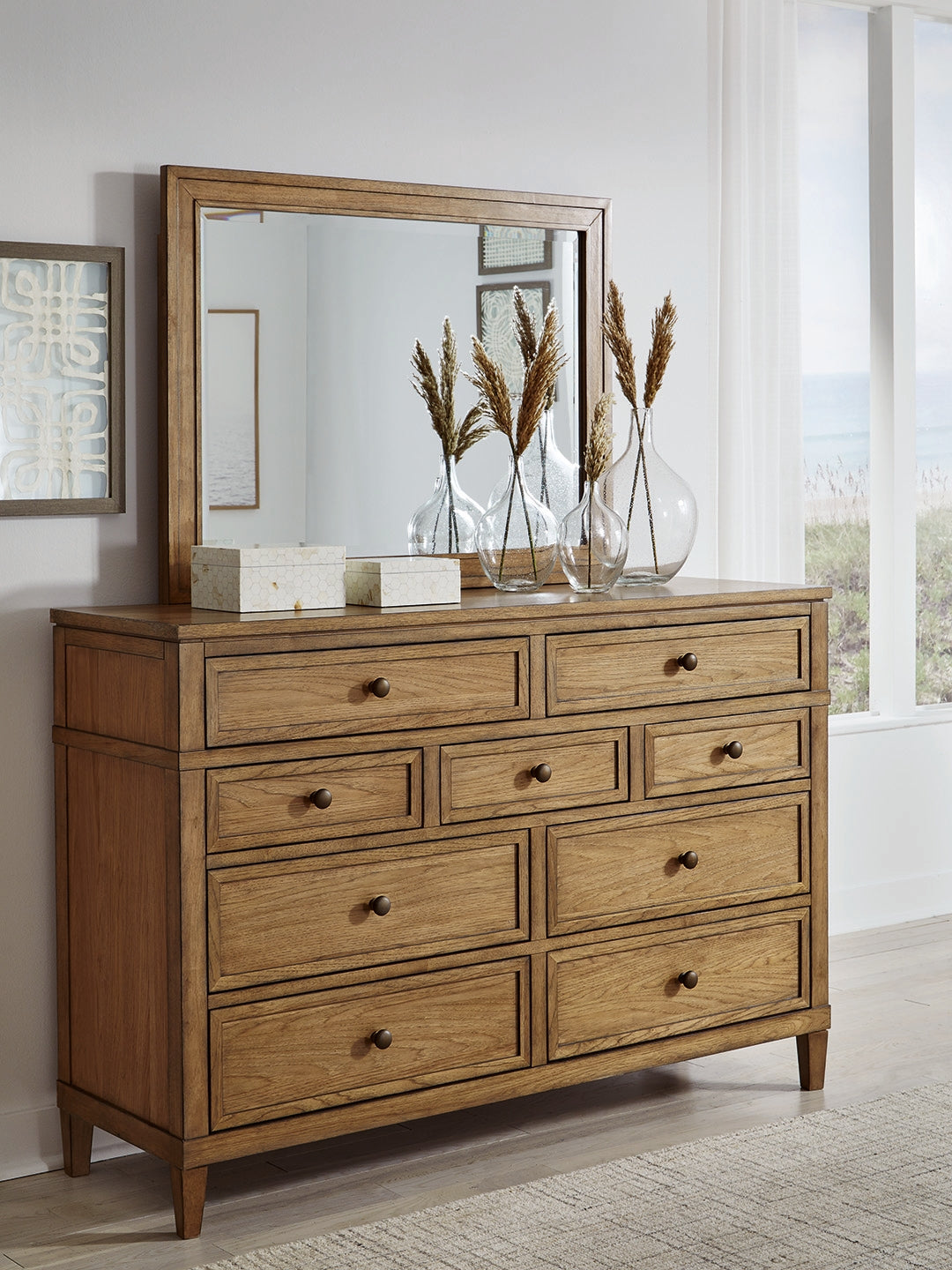 Prime Furniture - Ashley Furniture - Sharlance Bedroom - Dresser and Mirror / Brown - B895B1