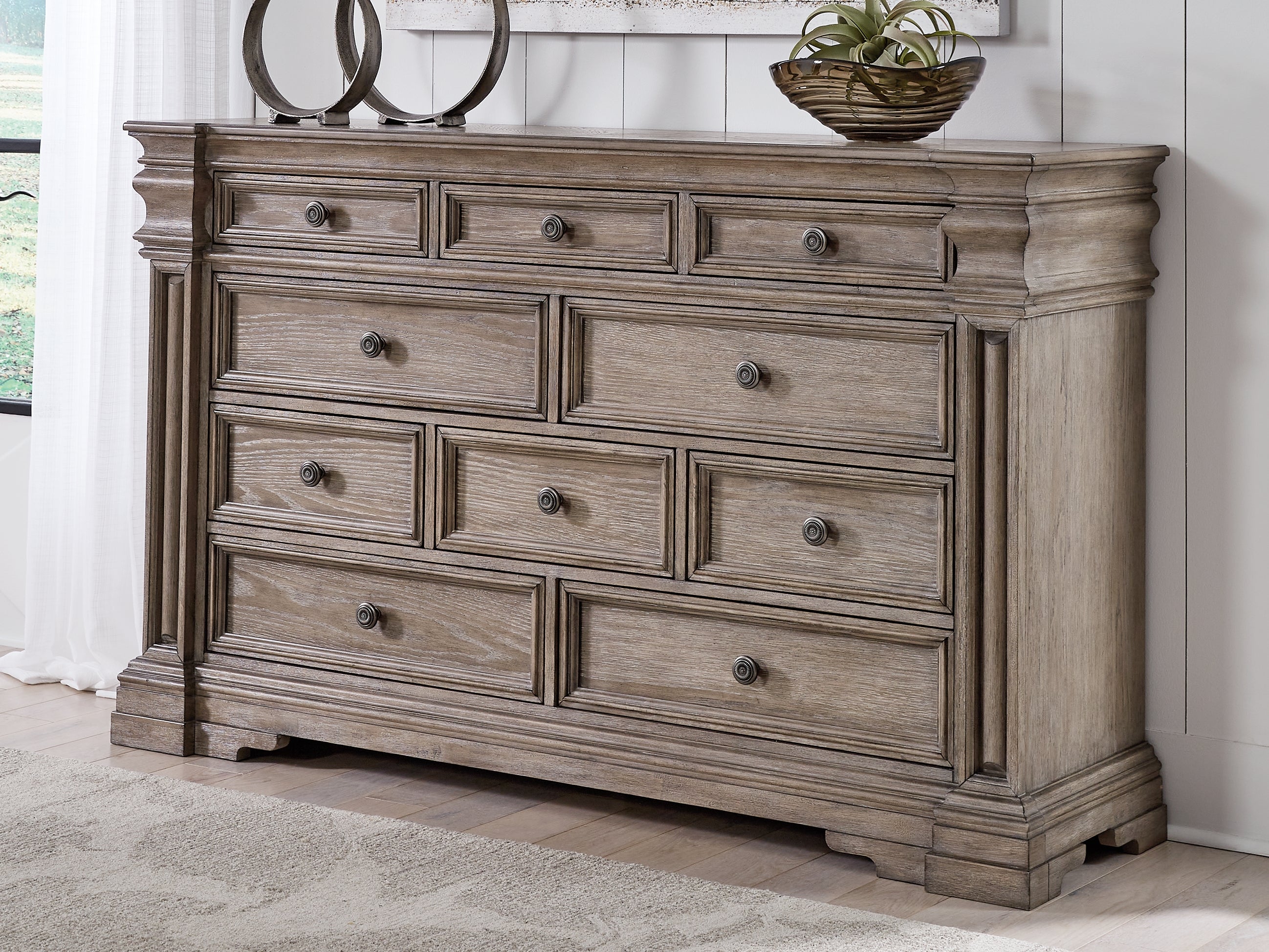 Prime Furniture - Ashley Furniture - Blairhurst Bedroom - Dresser / Light Grayish Brown - B916-31