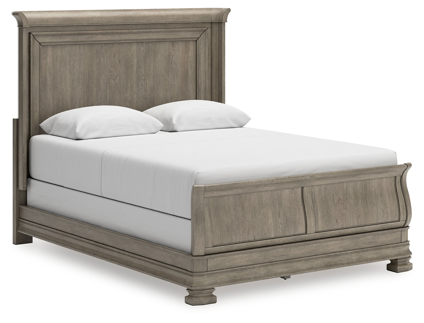 Prime Furniture - Ashley Furniture - Lexorne Bedroom - Queen Sleigh Bed / Gray - B924B2