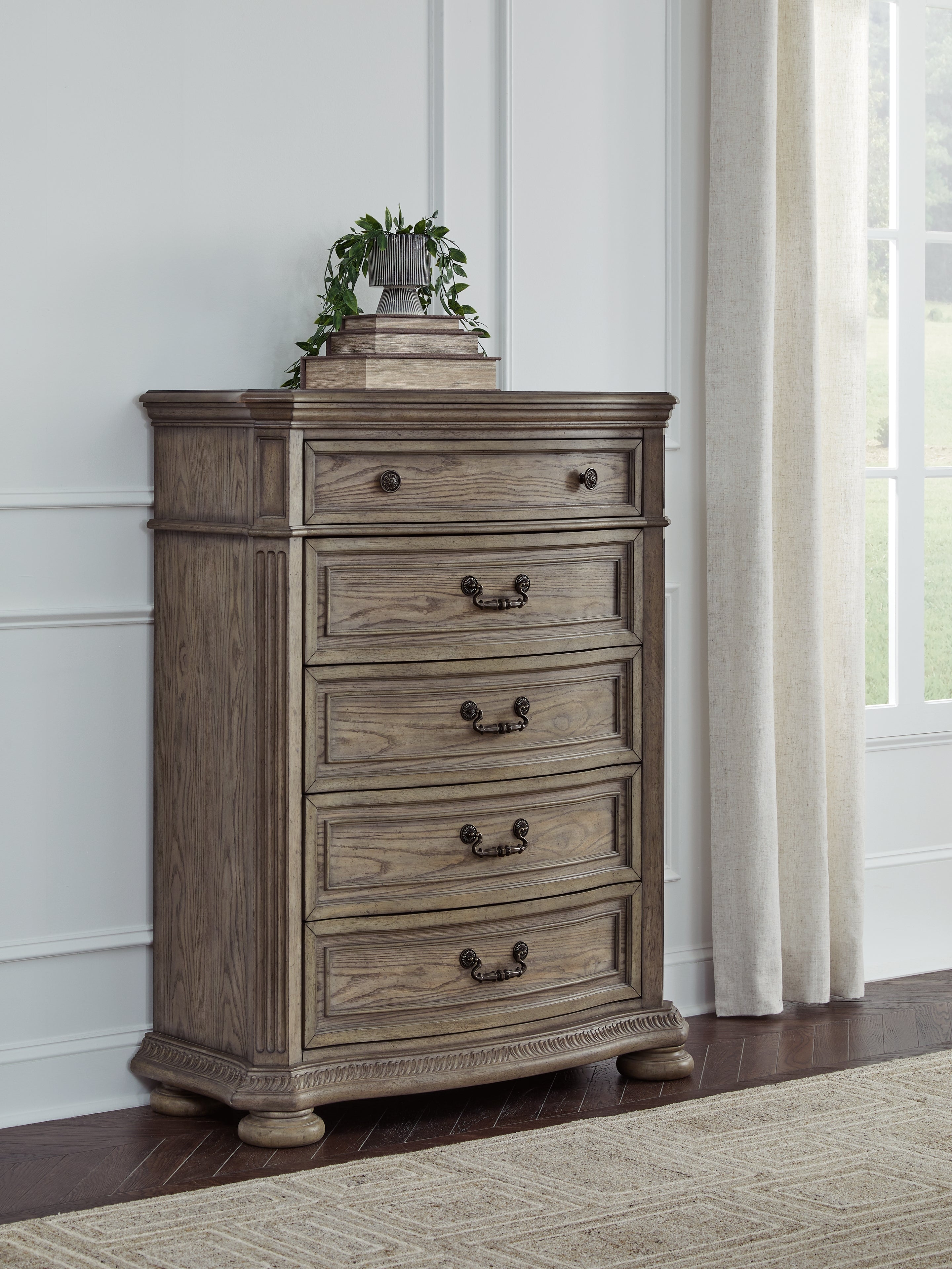 Prime Furniture - Ashley Furniture - Ardenfield Bedroom - Five Drawer Chest / Light Brown - B944-46