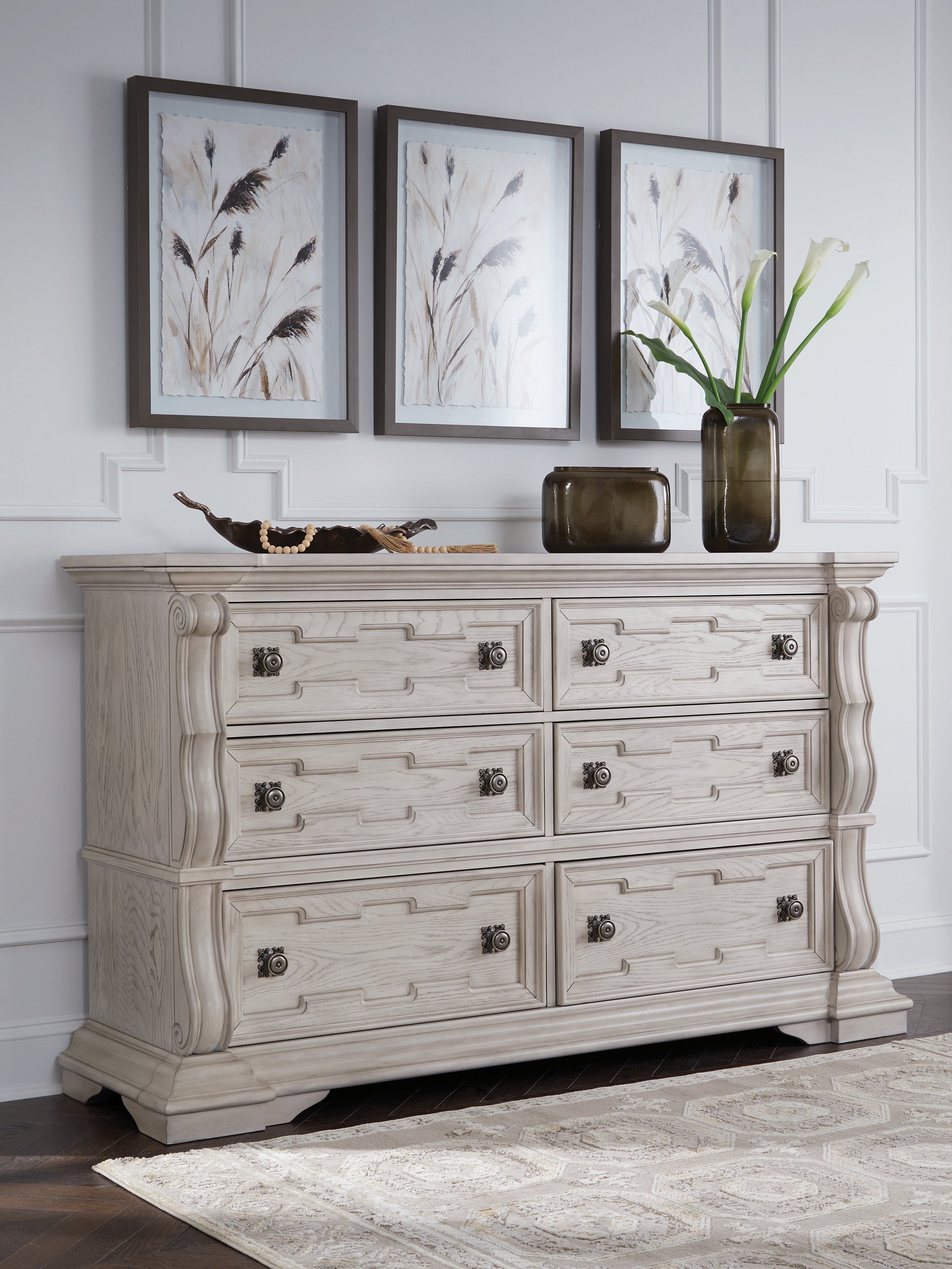 Prime Furniture - Ashley Furniture - Bruchandi Bedroom - Dresser / Antique White - PCB948-31