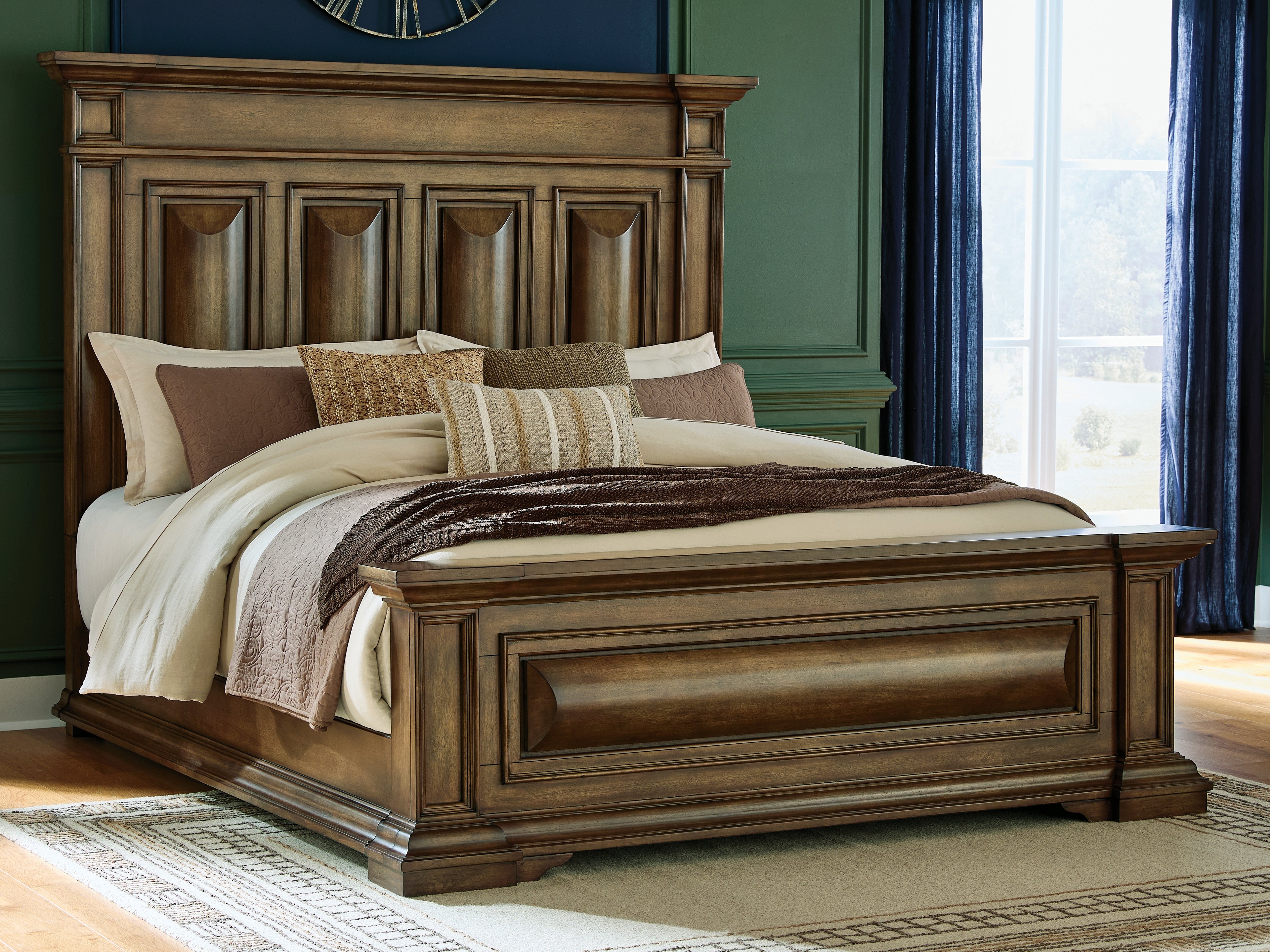 Prime Furniture - Ashley Furniture - Frantanna Bedroom - King Panel Bed / Brown - PCB949B6