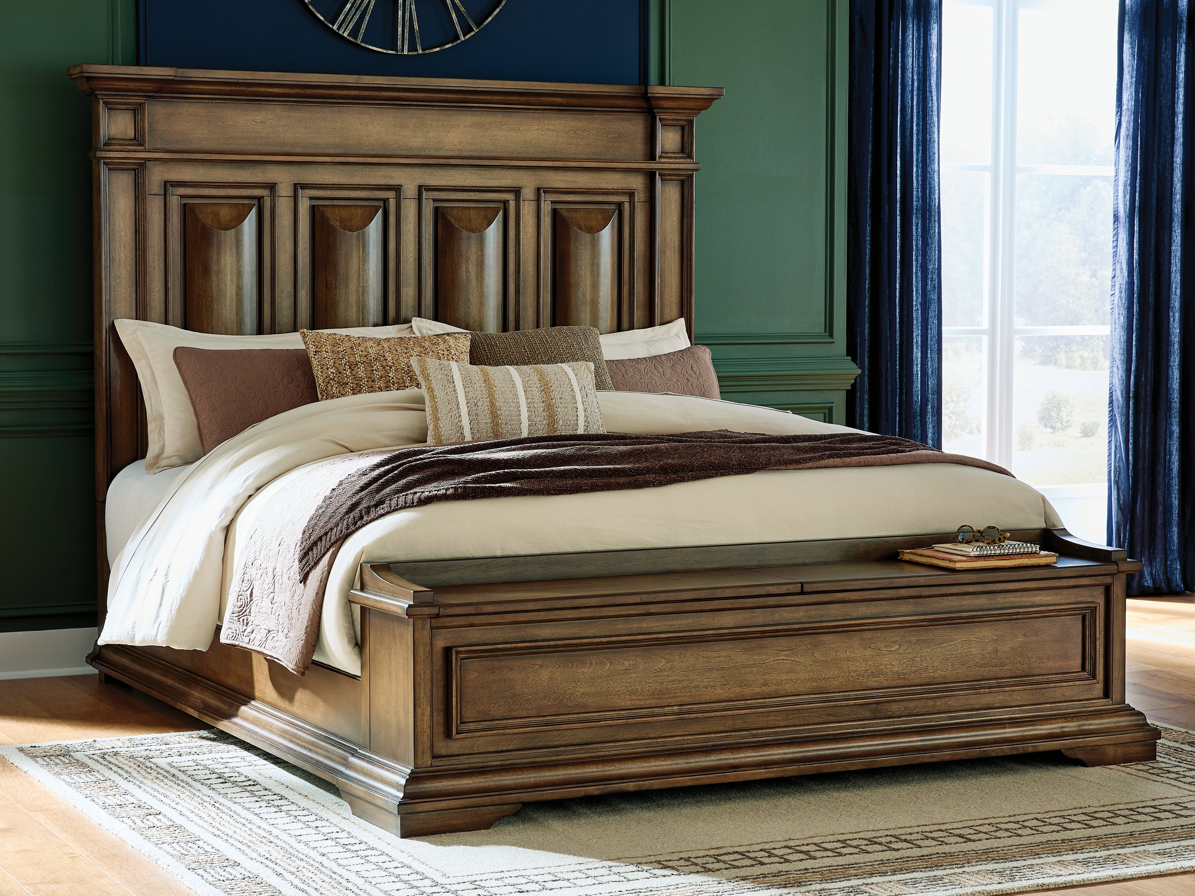 Prime Furniture - Ashley Furniture - Frantanna Bedroom - King Panel Storage Bed / Brown - PCB949B8