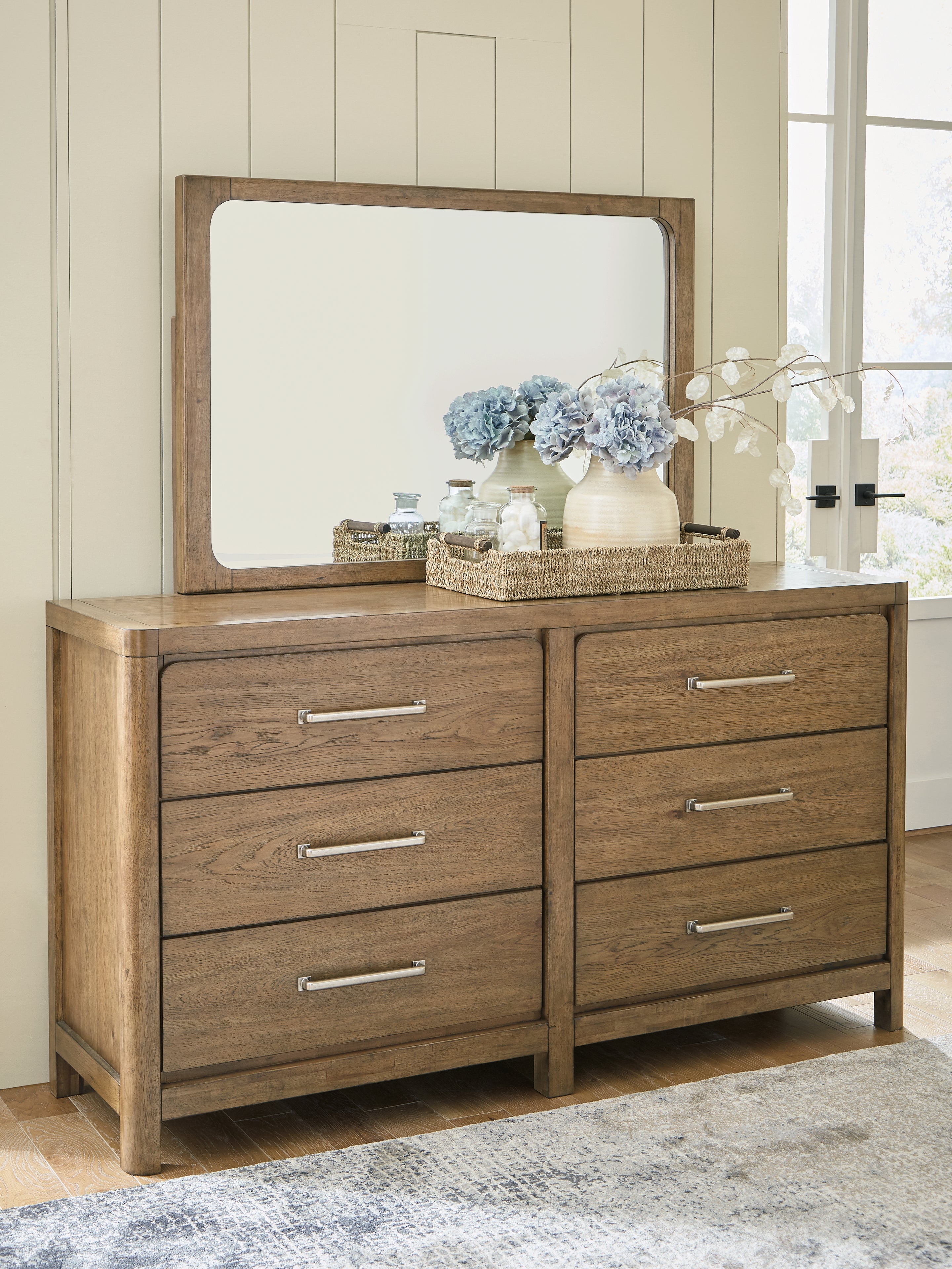 Prime Furniture - Ashley Furniture - Cabalynn Bedroom - Dresser and Mirror / Light Brown - B974B1