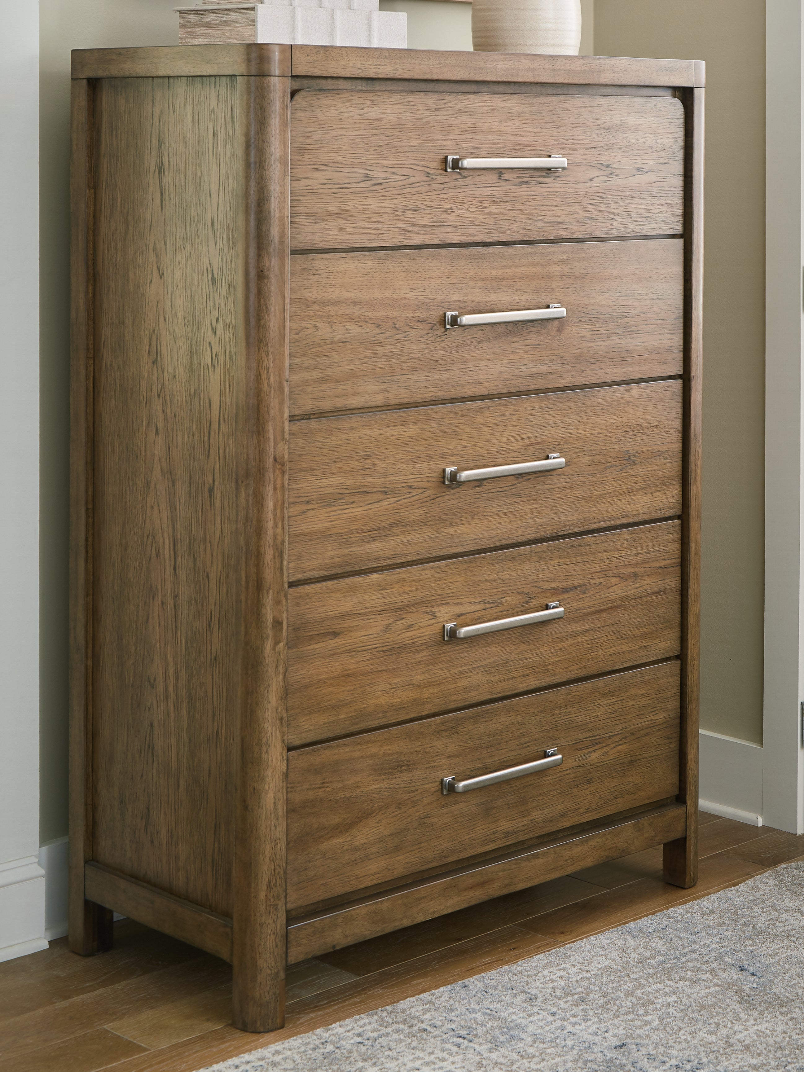 Prime Furniture - Ashley Furniture - Cabalynn Bedroom - Five Drawer Chest / Light Brown - B974-46