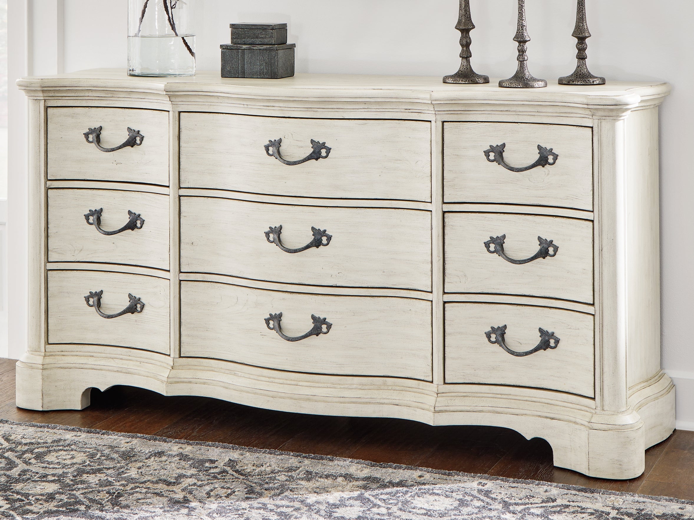 Prime Furniture - Ashley Furniture - Arlendyne Bedroom - Dresser / Antique White - B980-31