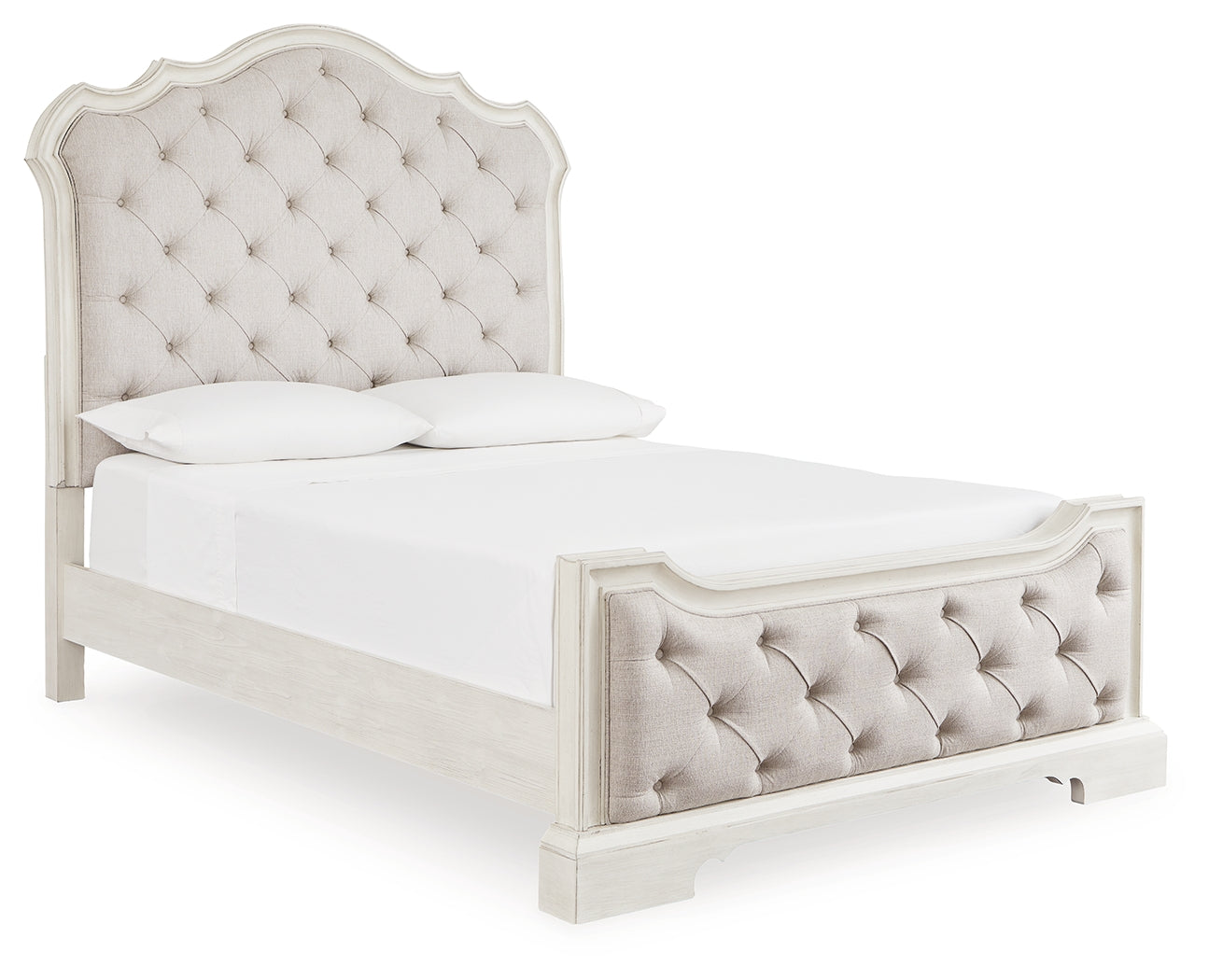 Prime Furniture - Ashley Furniture - Arlendyne Bedroom - Queen Upholstered Bed / Antique White - B980B2