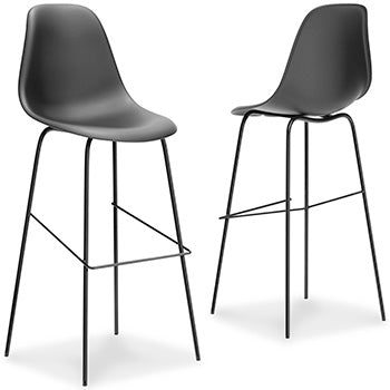 Prime Furniture - Ashley Furniture - Forestead Dining Room - Bar Height Bar Stool (Set of 2) / Black - D130-130X2