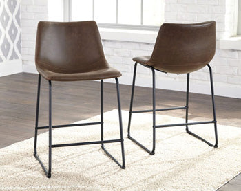 Prime Furniture - Ashley Furniture - Centiar Dining Room - Counter Height Bar Stool (Set of 2) / Brown - D372-124X2