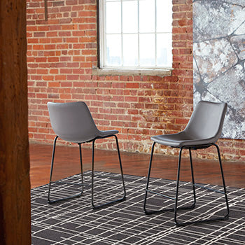 Prime Furniture - Ashley Furniture - Centiar Dining Room - Counter Height Bar Stool (Set of 2) / Gray - D372-824X2