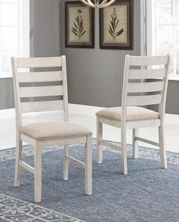 Prime Furniture - Ashley Furniture - Skempton Dining Room - Dining Chair (Set of 2) / White/Light Brown - D394-01X2