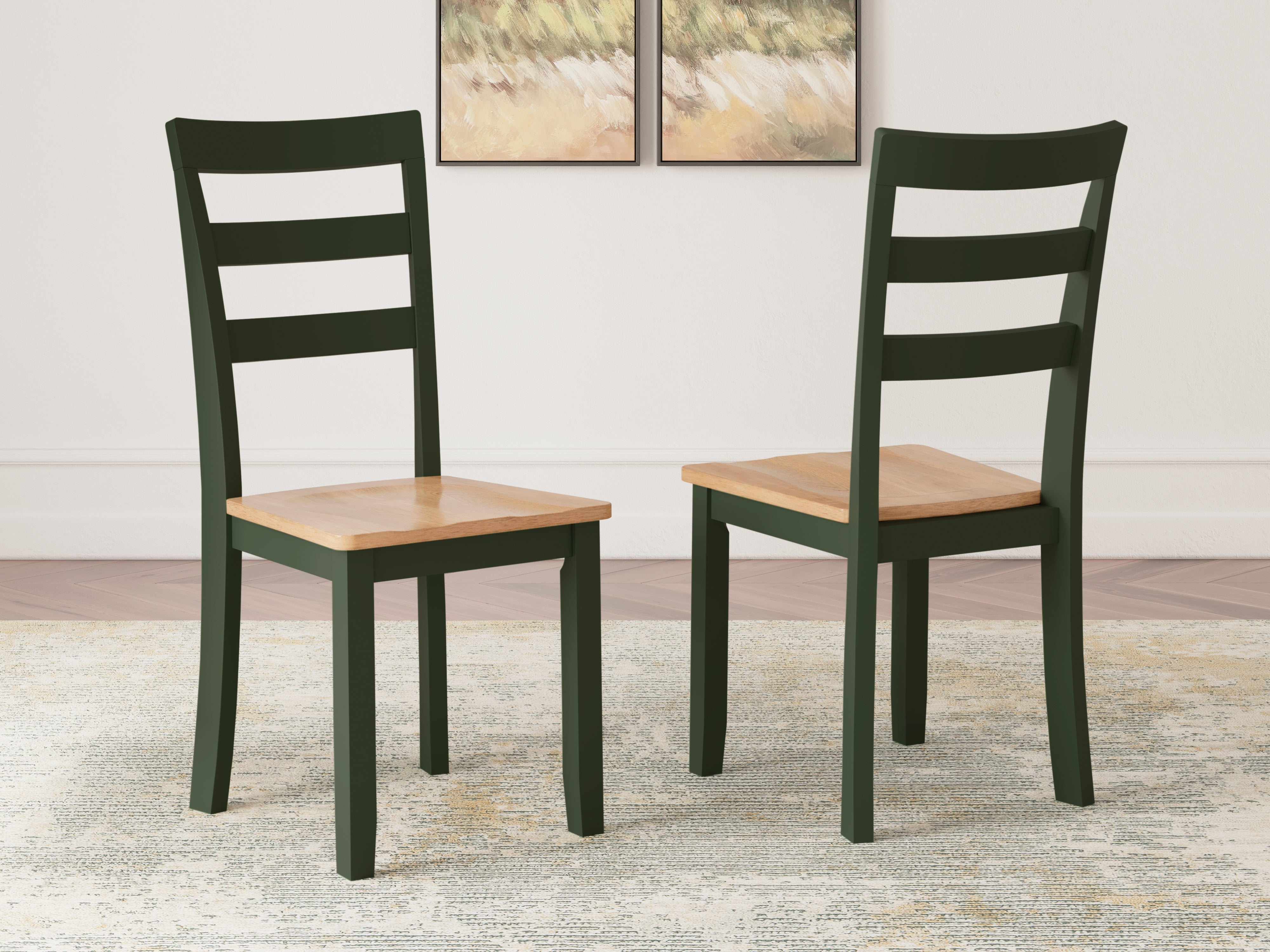 Prime Furniture - Ashley Furniture - Gesthaven Dining Room - Dining Chair (Set of 2) / Natural/Green - D401-01X2