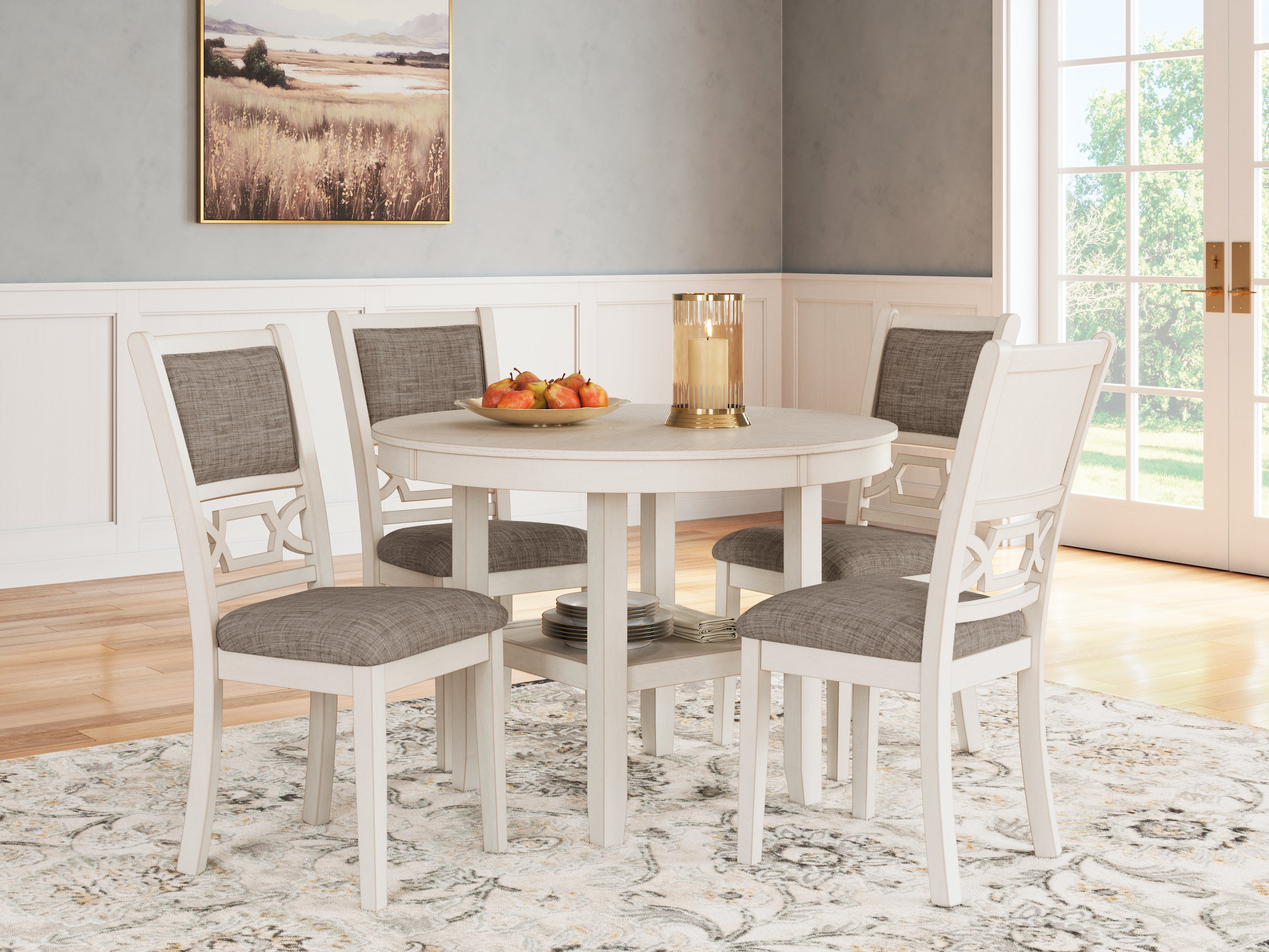 Prime Furniture - Ashley Furniture - Erinberg Dining Room - Dining Room Table Set (5/CN) / Antique White - D423-225