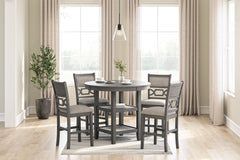 Prime Furniture - Ashley Furniture - Wrenning Dining Room - DRM Counter Table Set (5/CN) / Gray - D425-223