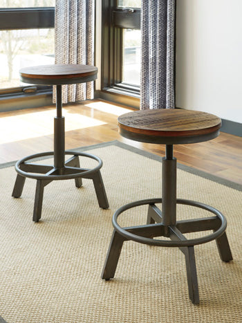 Prime Furniture - Ashley Furniture - Torjin Dining Room - Counter Height Stool (Set of 2) / Brown/Gray - D440-024X2