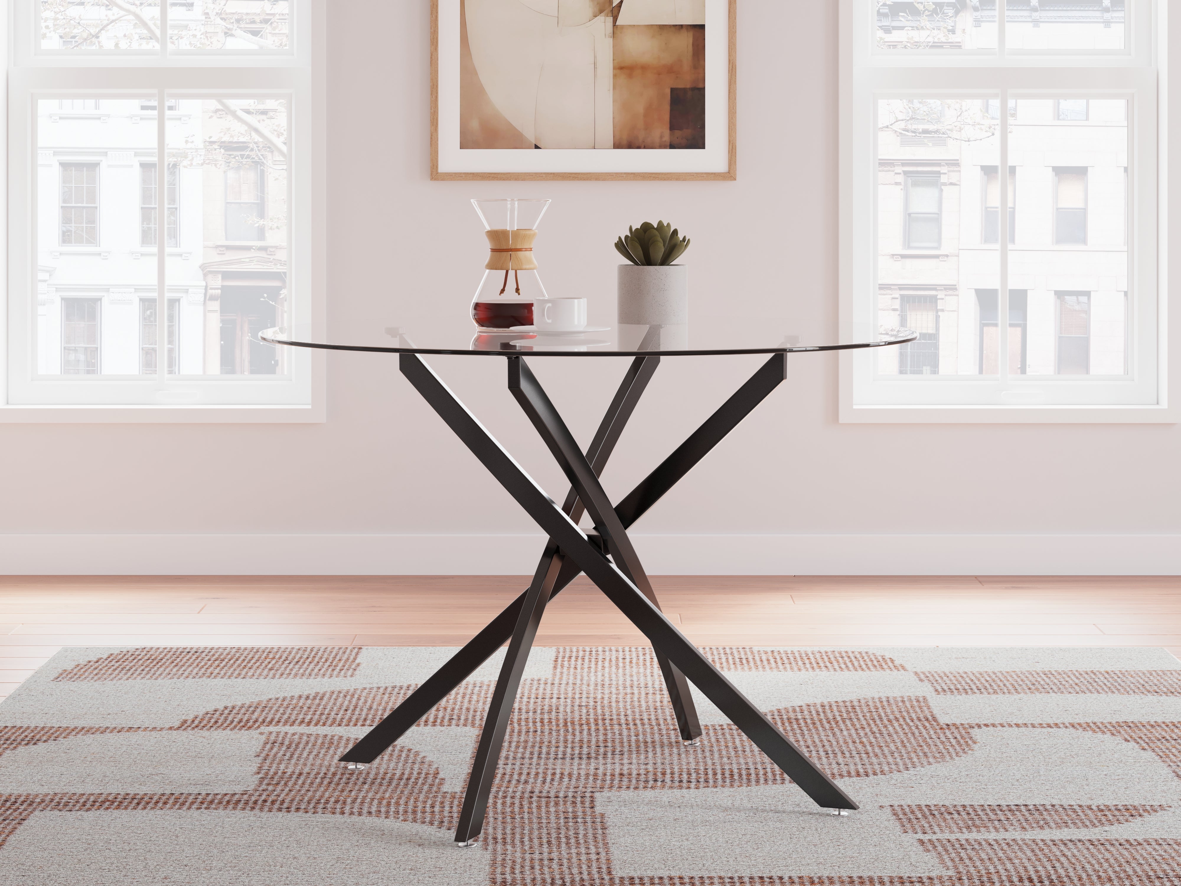 Prime Furniture - Ashley Furniture - Pharwynn Dining Room - Round Dining Room Table / Black - D446-15