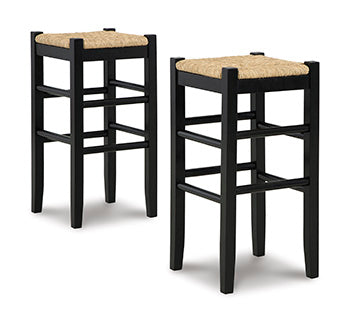 Prime Furniture - Ashley Furniture - Mirimyn Dining Room - Bar Height Bar Stool (Set of 2) / Black - D508-130X2