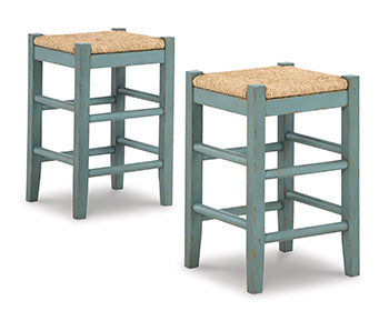 Prime Furniture - Ashley Furniture - Mirimyn Dining Room - Counter Height Bar Stool (Set of 2) / Teal - D508-324X2