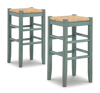 Prime Furniture - Ashley Furniture - Mirimyn Dining Room - Bar Height Bar Stool (Set of 2) / Teal - D508-330X2