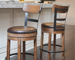 Prime Furniture - Ashley Furniture - Pinnadel Dining Room - Counter Height Bar Stool (Set of 2) / Grayish Brown - D542-124X2