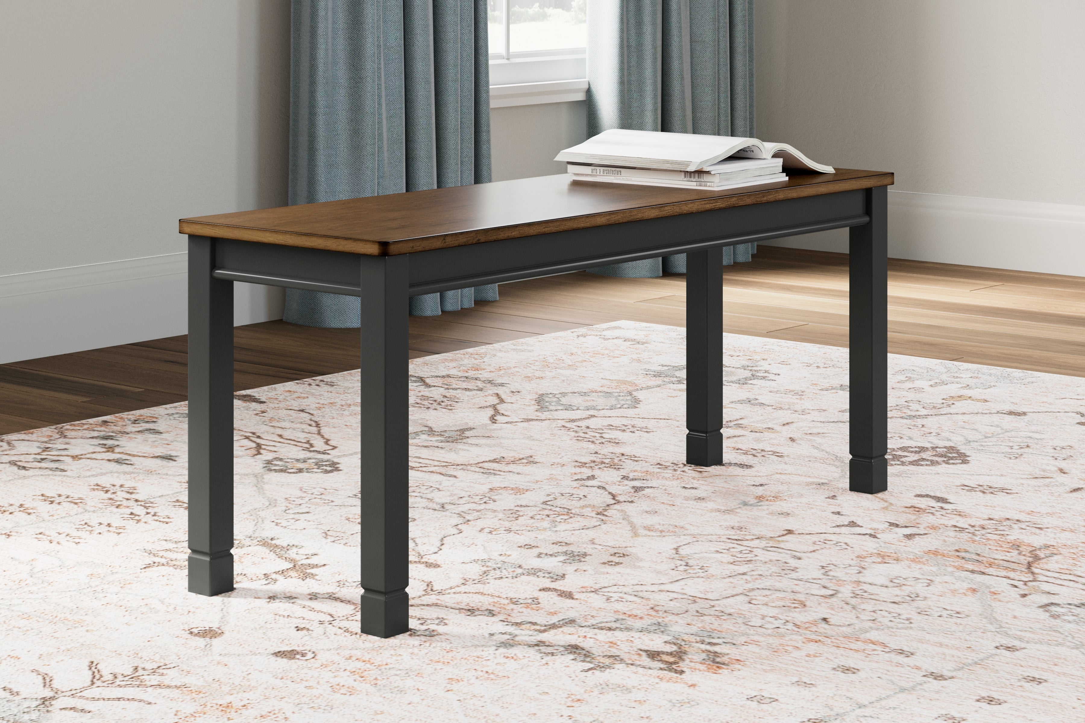 Prime Furniture - Ashley Furniture - Owingsville Dining Room - Large Dining Room Bench / Black/Brown - D580-00
