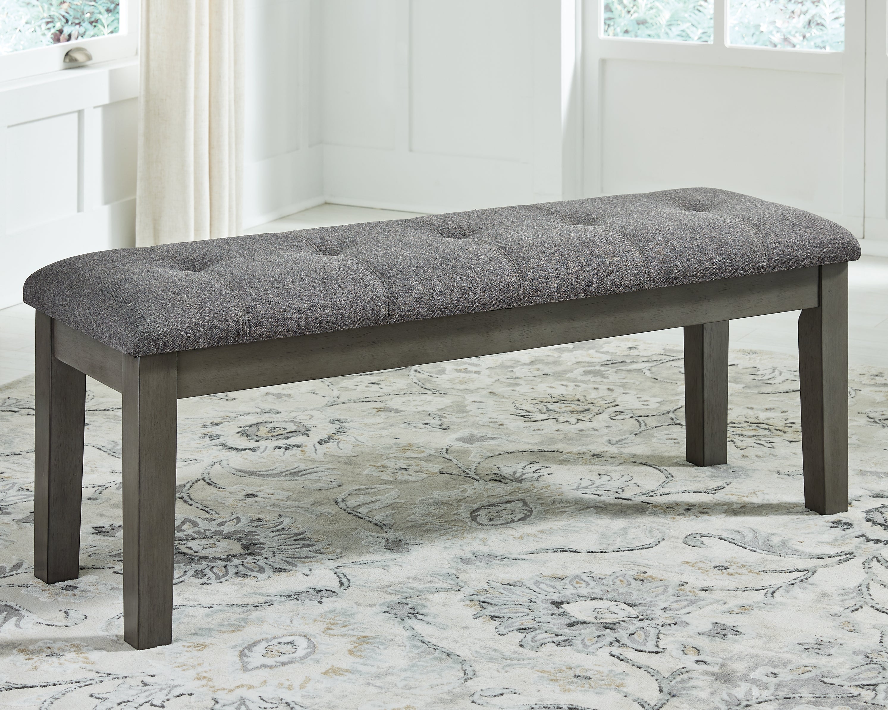 Prime Furniture - Ashley Furniture - Hallanden Dining Room - Large UPH Dining Room Bench / Two-tone Gray - D589-00
