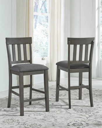 Prime Furniture - Ashley Furniture - Hallanden Dining Room - Counter Height Bar Stool (Set of 2) / Two-tone Gray - D589-124X2