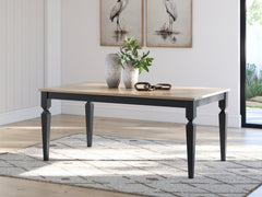 Prime Furniture - Ashley Furniture - Brenkerton Dining Table - Rectangular Dining Room Table / Grayish Brown/Black - PCD591-25