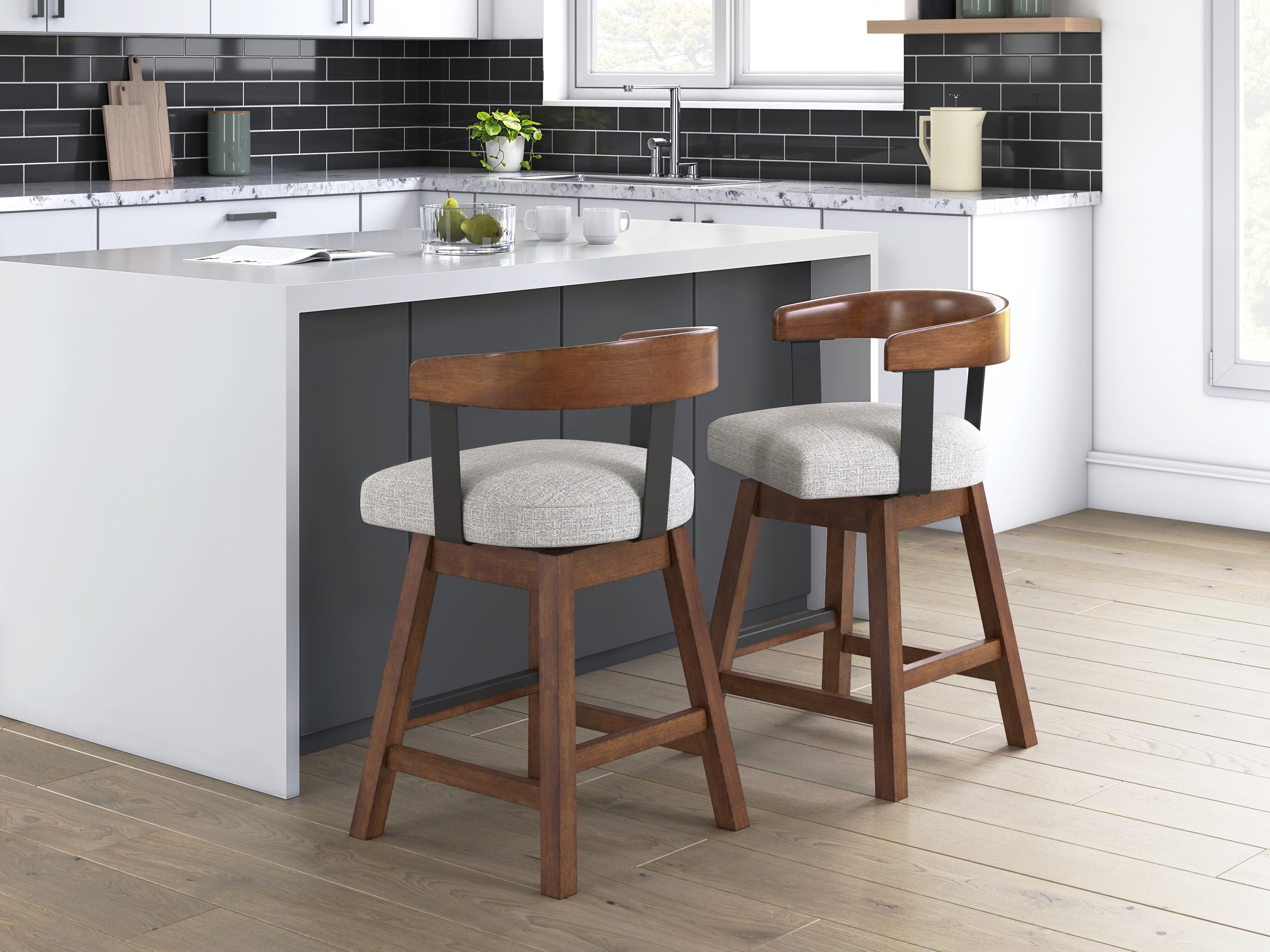 Prime Furniture - Ashley Furniture - Ralene Dining Room - Counter Height Barstool (Set of 2) / Medium Brown - D594-224X2