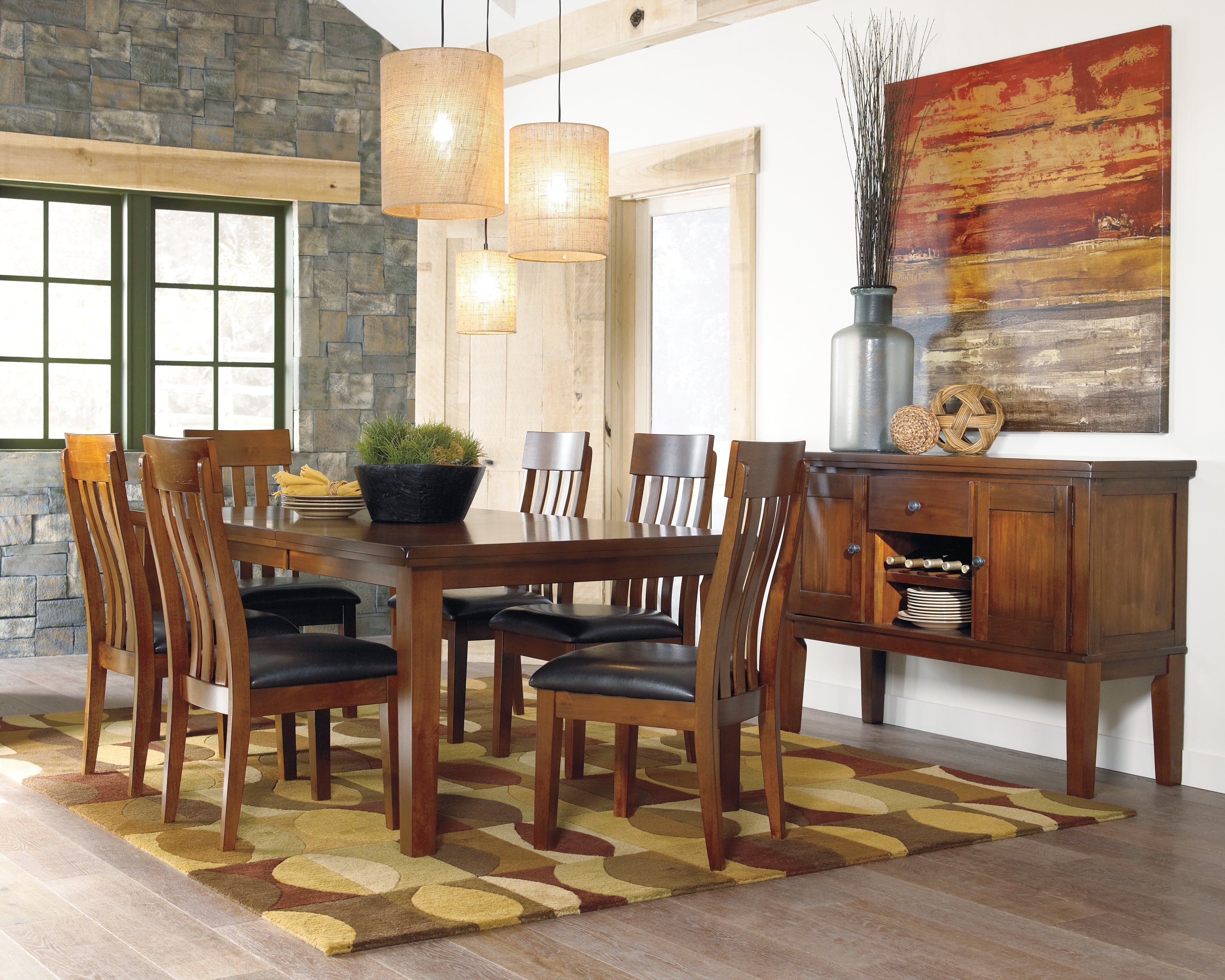 Prime Furniture - Ashley Furniture - Ralene Dining Room - RECT DRM Butterfly EXT Table / Medium Brown - D594-35