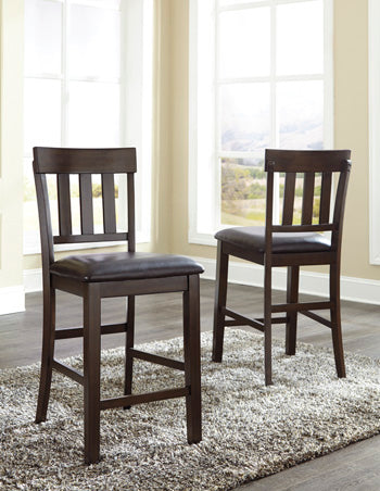 Prime Furniture - Ashley Furniture - Haddigan Dining Room - Counter Height Bar Stool (Set of 2) / Dark Brown - D596-124X2