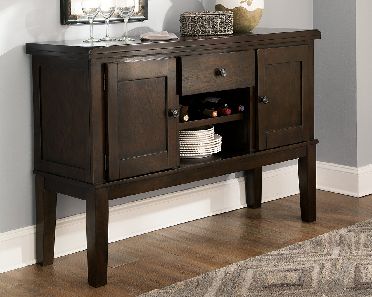 Prime Furniture - Ashley Furniture - Haddigan Dining Room - Dining Room Server / Dark Brown - D596-60