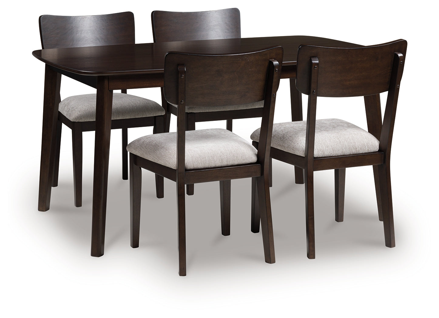 Prime Furniture - Ashley Furniture - Mallenette Dining Table and 4 Chairs (Set of 5) - Dining Room Table Set (5/CN) / Merlot - PCD607-225