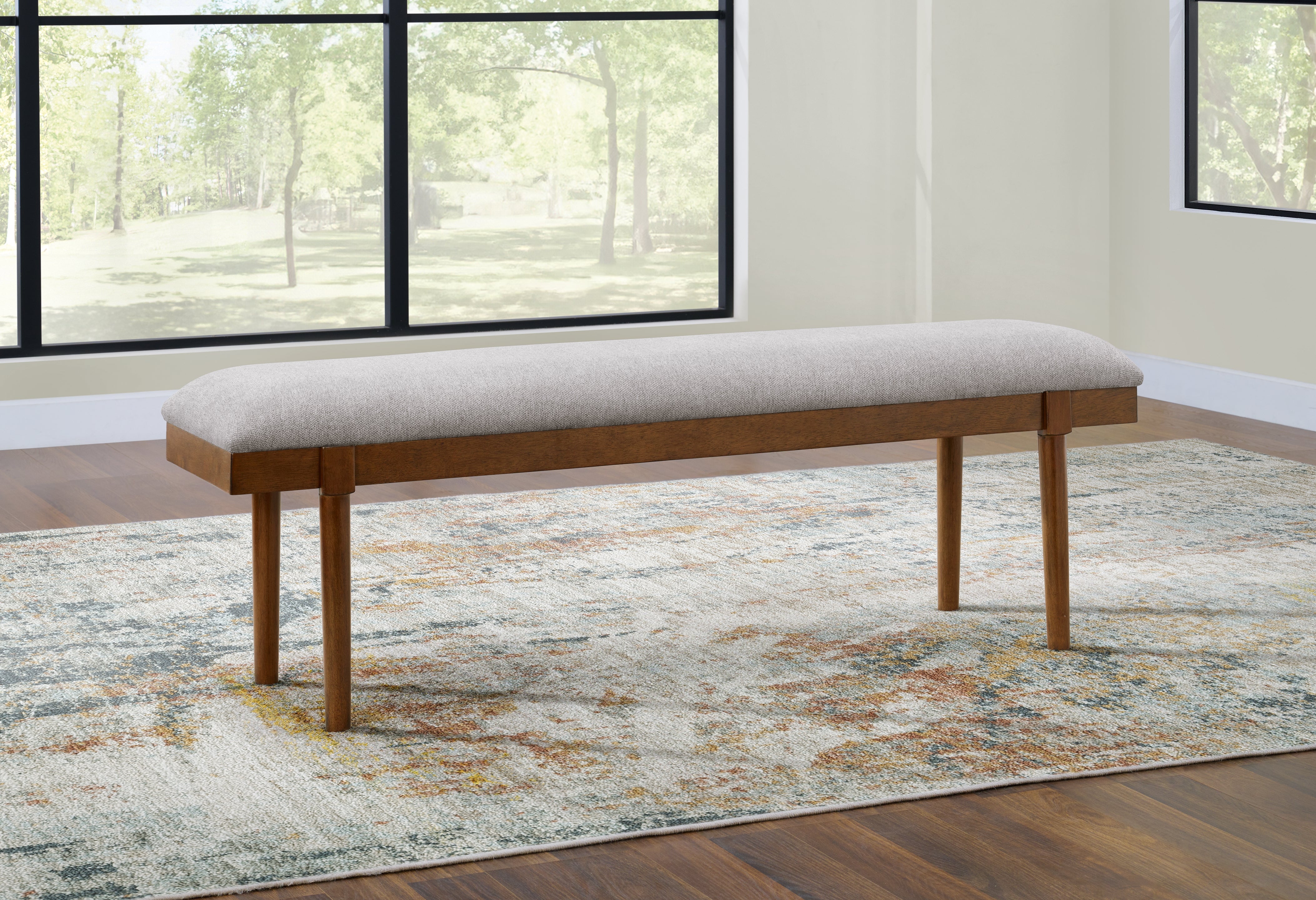 Prime Furniture - Ashley Furniture - Lyncott Dining Room - Large UPH Dining Room Bench / Gray/Brown - D615-00
