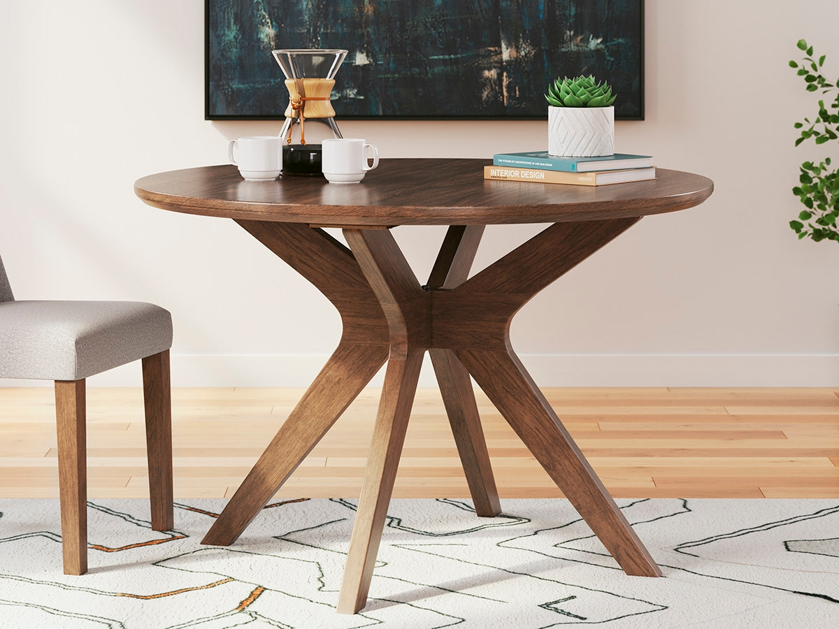 Prime Furniture - Ashley Furniture - Lyncott Dining Room - Round Dining Room Table / Brown - D615-15