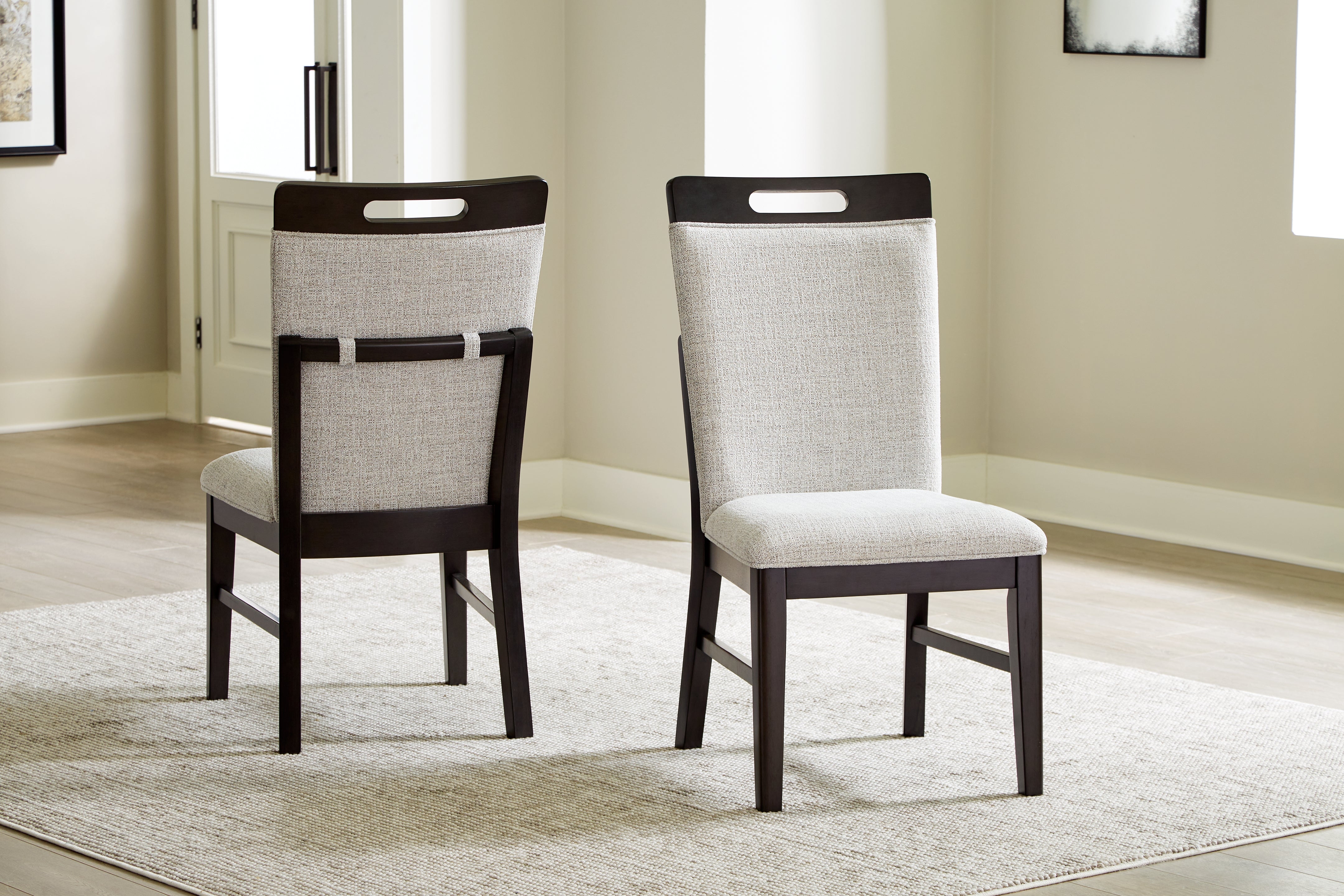 Prime Furniture - Ashley Furniture - Neymorton Dining Room - Dining Chair (Set of 2) / Dark Grayish Brown - D618-01X2