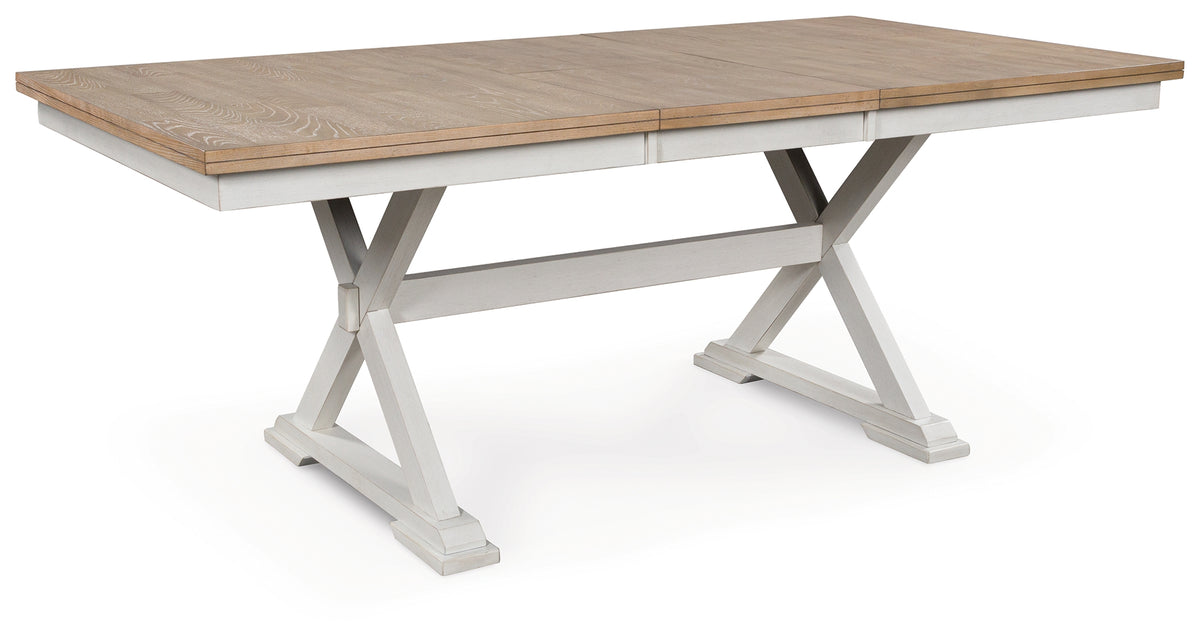 Prime Furniture - Ashley Furniture - Purlaney Dining Butterfly Extension Table - RECT DRM Butterfly EXT Table / Antique White/Natural - PCD627-35
