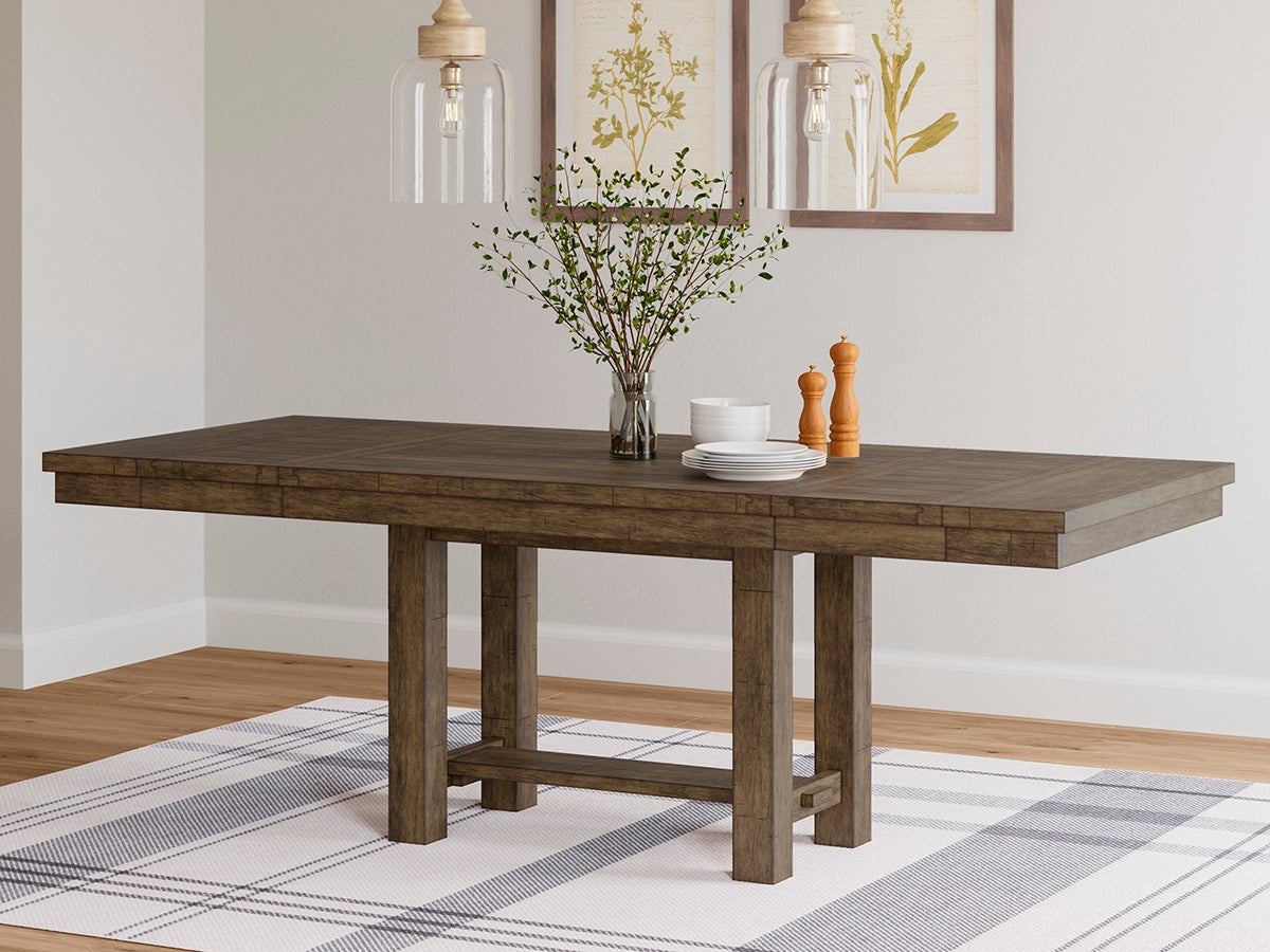 Prime Furniture - Ashley Furniture - Moriville Dining Room - RECT Dining Room EXT Table / Grayish Brown / 36"W x 86"D x 30"H - D631-45