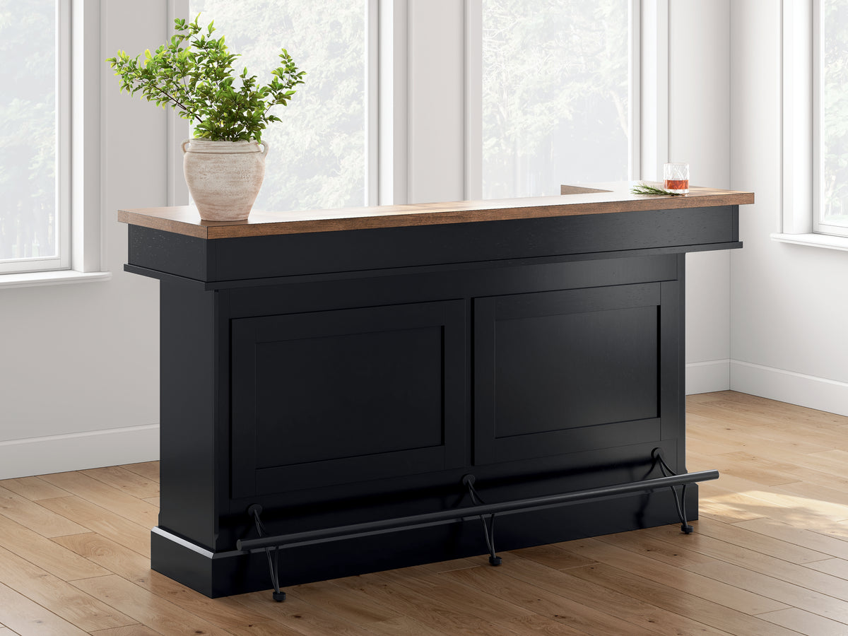 Prime Furniture - Ashley Furniture - Wildenauer 78" Bar - Bar / Brown/Black - D634-65