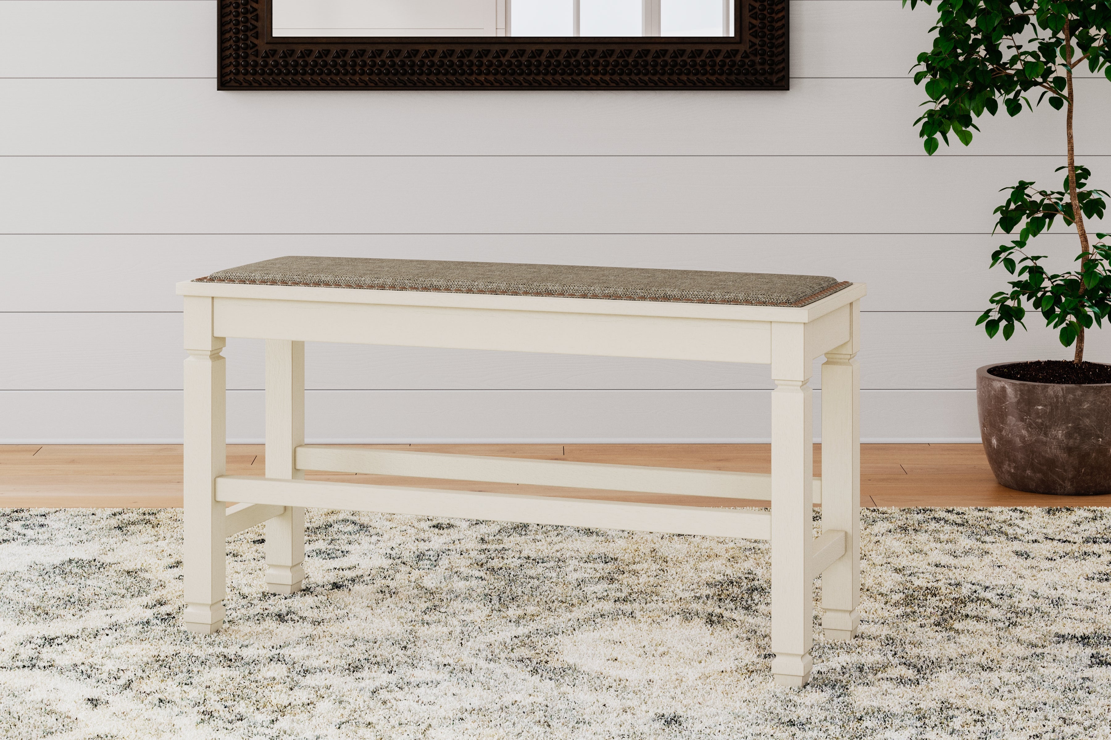 Prime Furniture - Ashley Furniture - Bolanburg Dining Room - DBL Counter UPH Bench (1/CN) / Two-tone - D647-09