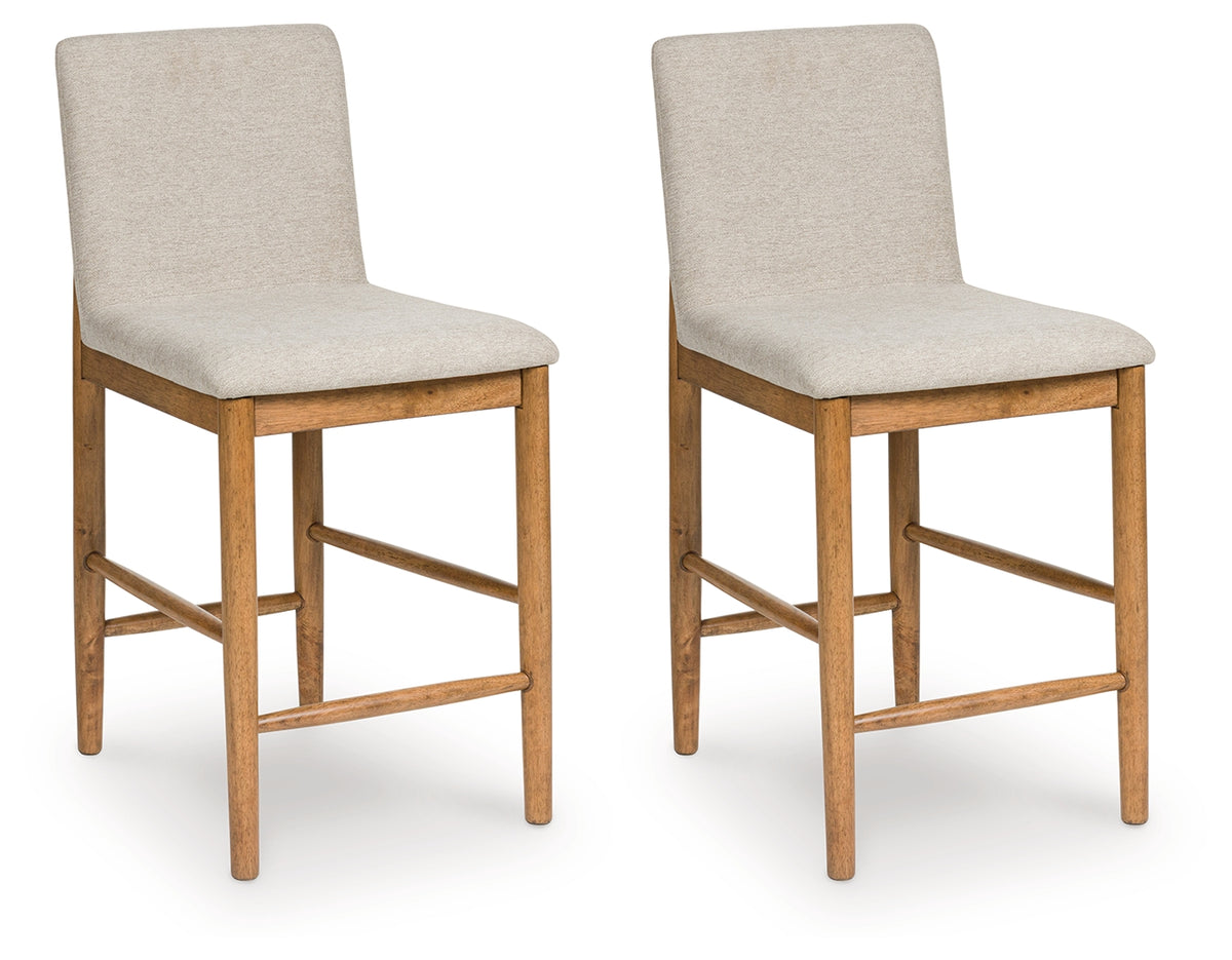 Prime Furniture - Ashley Furniture - Isanti Dining Room - Counter Height Barstool (Set of 2) / Light Brown - D752-124X2