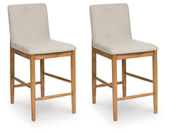 Prime Furniture - Ashley Furniture - Isanti Dining Room - Counter Height Barstool (Set of 2) / Light Brown - D752-124X2