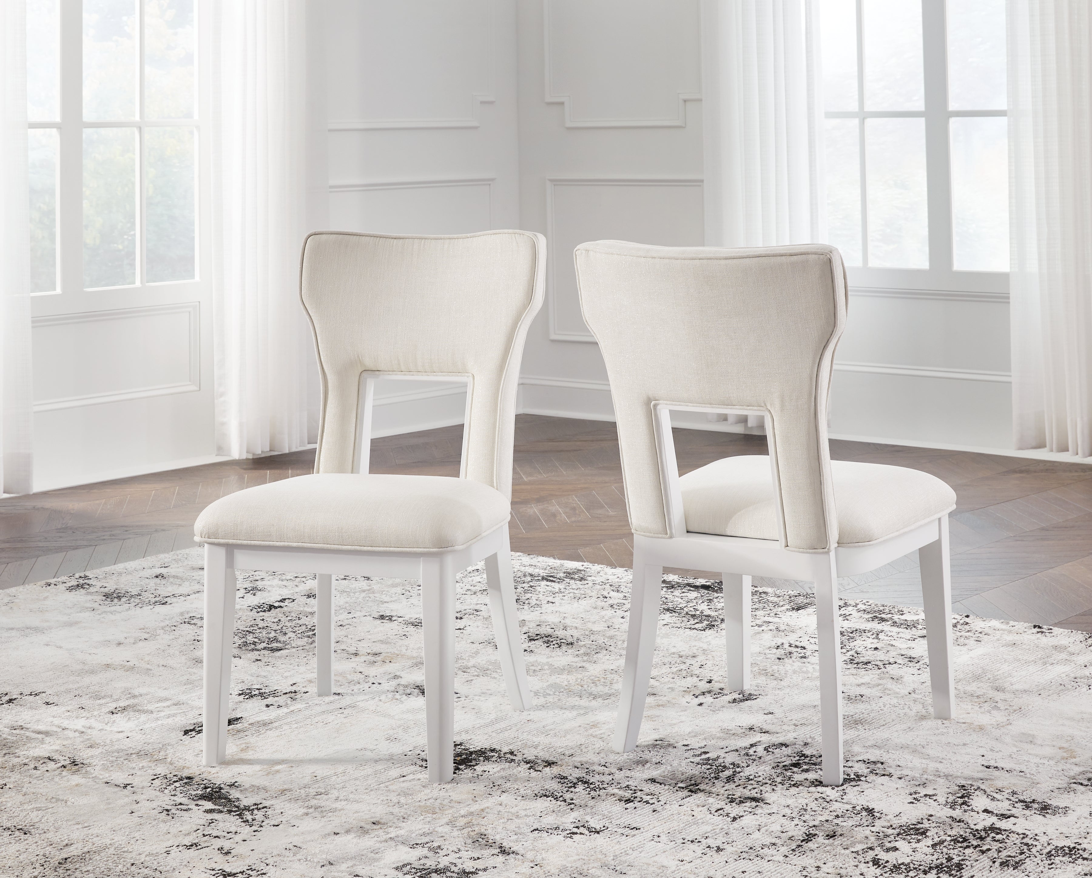 Prime Furniture - Ashley Furniture - Chalanna Dining Room - Dining Chair (Set of 2) / White - D822-01X2