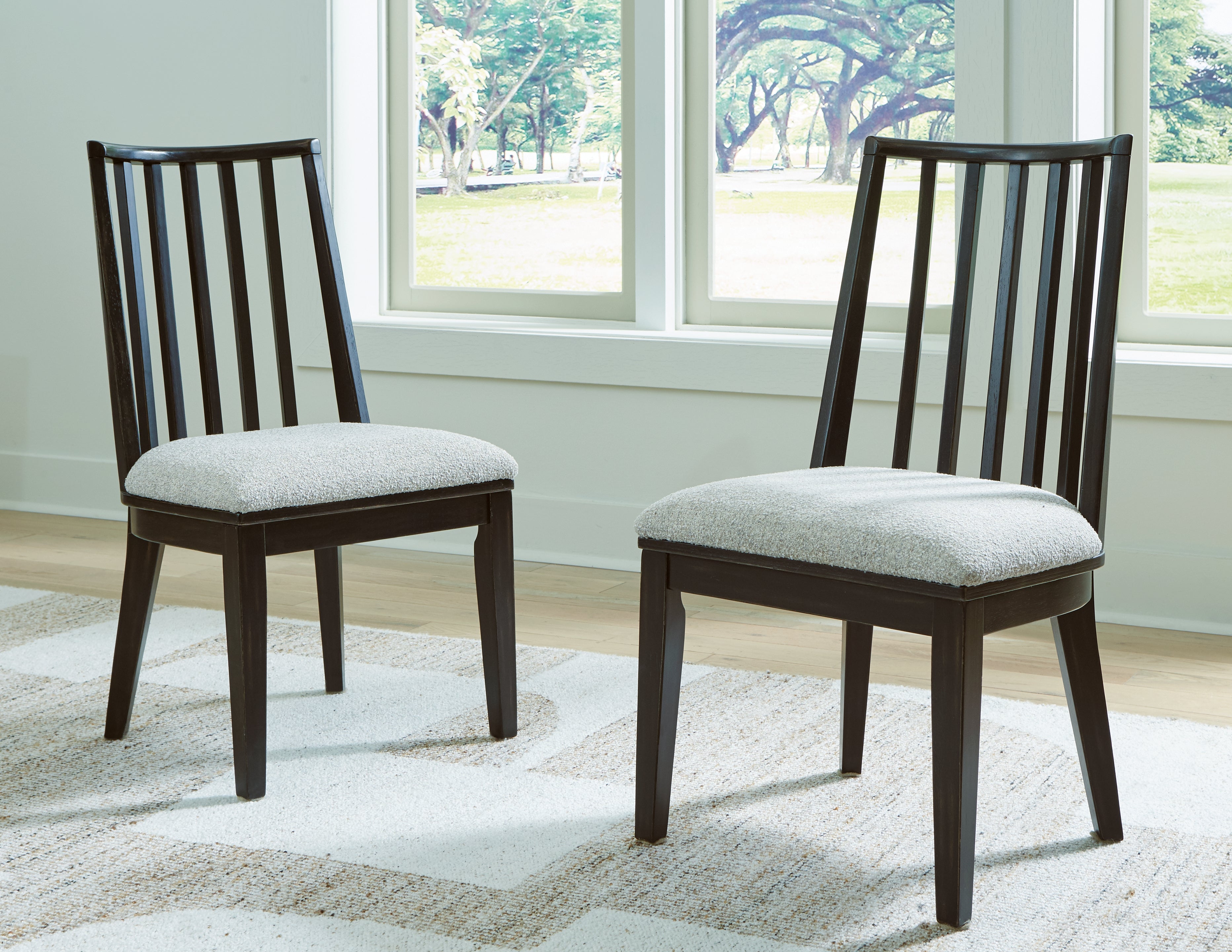 Prime Furniture - Ashley Furniture - Galliden Dining Room - Dining Chair (Set of 2) / Black/Brown - D841-01X2