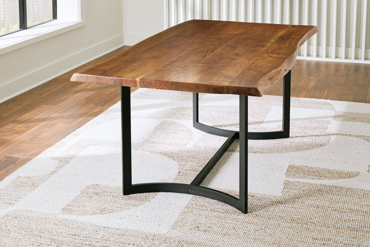 Prime Furniture - Ashley Furniture - Fortmaine Dining Room - Rectangular Dining Room Table / Brown/Black - D872-25
